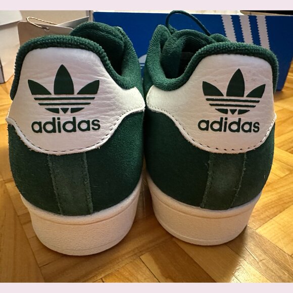 ADIDAS Superstar Shoes- RARE Dark Green / Core White / Gold Metallic - Picture 6 of 8